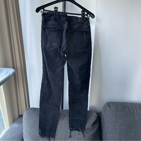 Zara Black Ribbed Low Waist Jeans - Picture 4 of 4